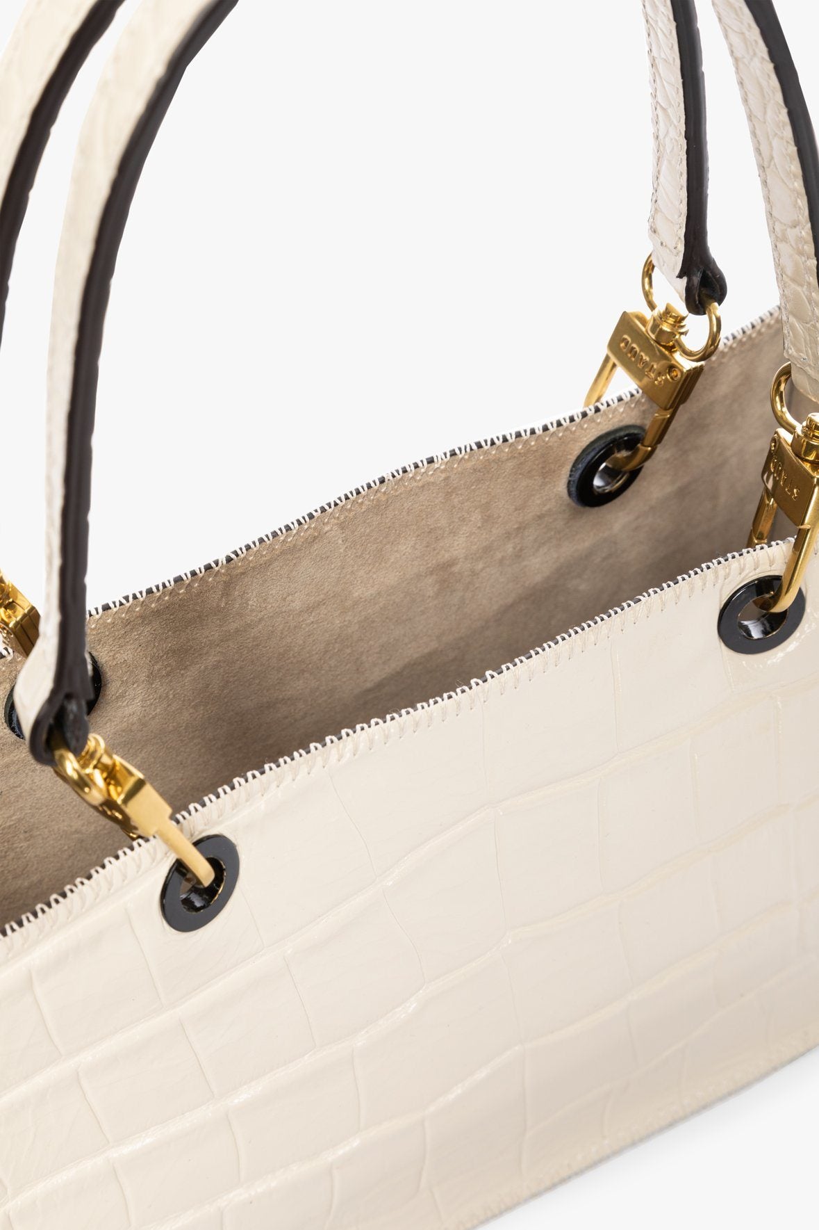 Image GEMMA SHOULDER BAG | CREAM CROC EMBOSSED 7 of 8 and Clicking this image will trigger a zoom pop-up