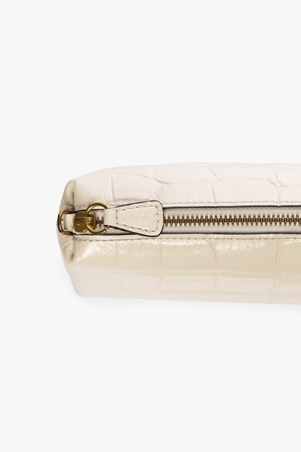 Image GEMMA SHOULDER BAG | CREAM CROC EMBOSSED 8 of 8 and Clicking this image will trigger a zoom pop-up