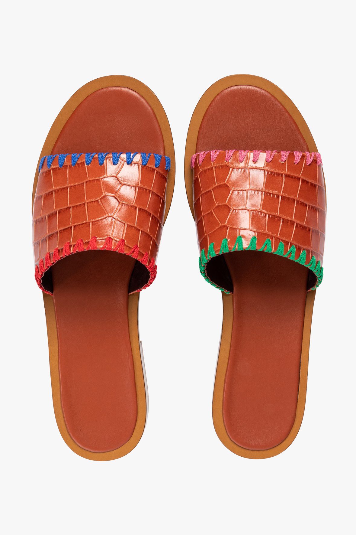 Image GENIE SANDAL | SADDLE CROC EMBOSSED MULTI 3 of 4 and Clicking this image will trigger a zoom pop-up