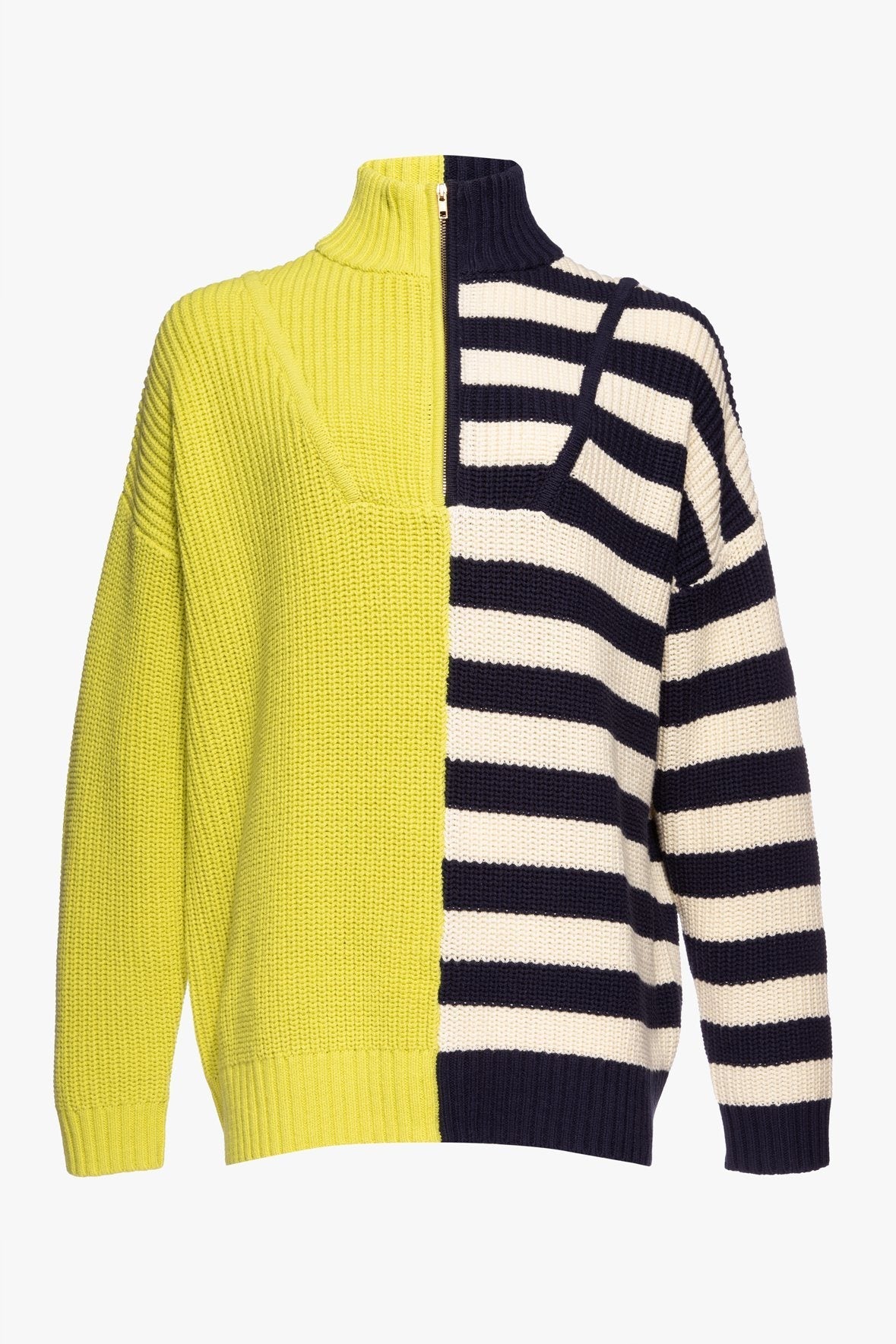 Image HAMPTON SWEATER | CHARTREUSE TWO TONE STRIPE 9 of 9 and Clicking this image will trigger a zoom pop-up