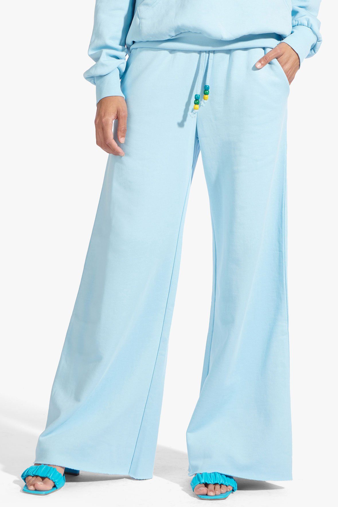 Image WIDE LEG SWEATPANTS | FRENCH BLUE 7 of 7 and Clicking this image will trigger a zoom pop-up