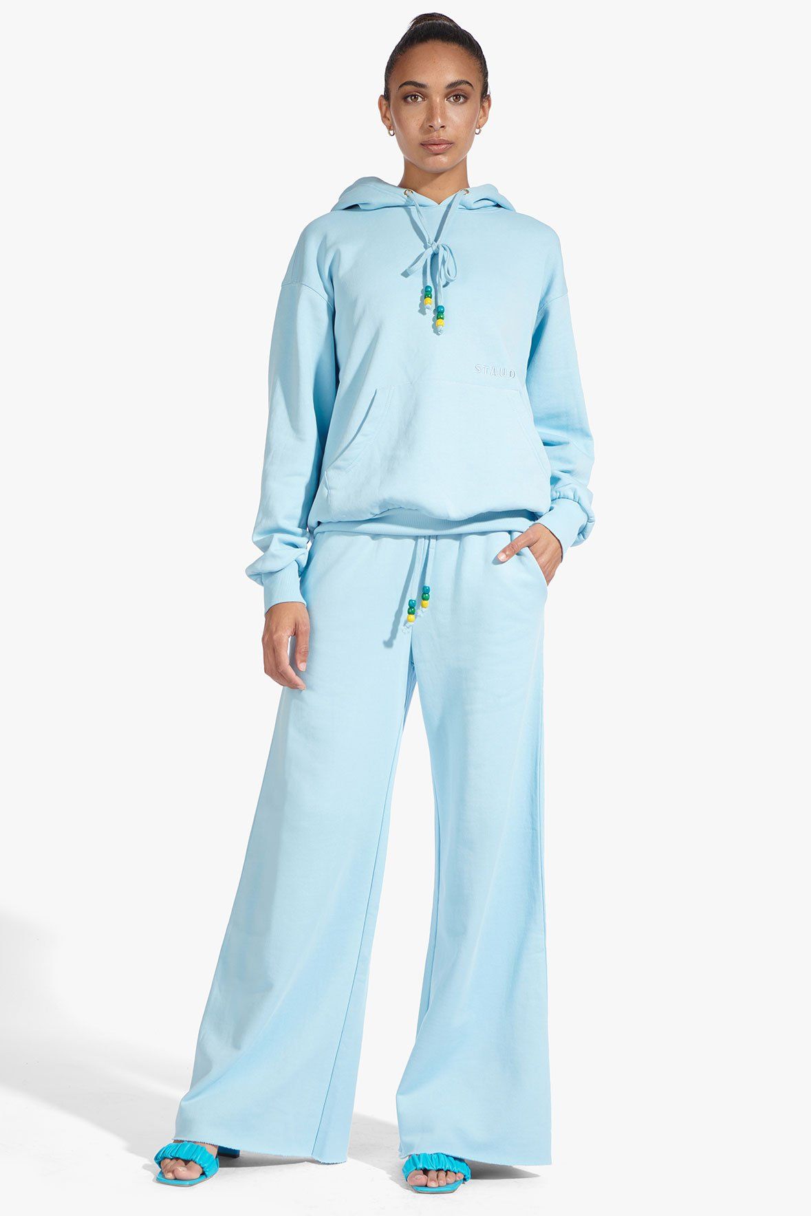 Image WIDE LEG SWEATPANTS | FRENCH BLUE 1 of 7 and Clicking this image will trigger a zoom pop-up