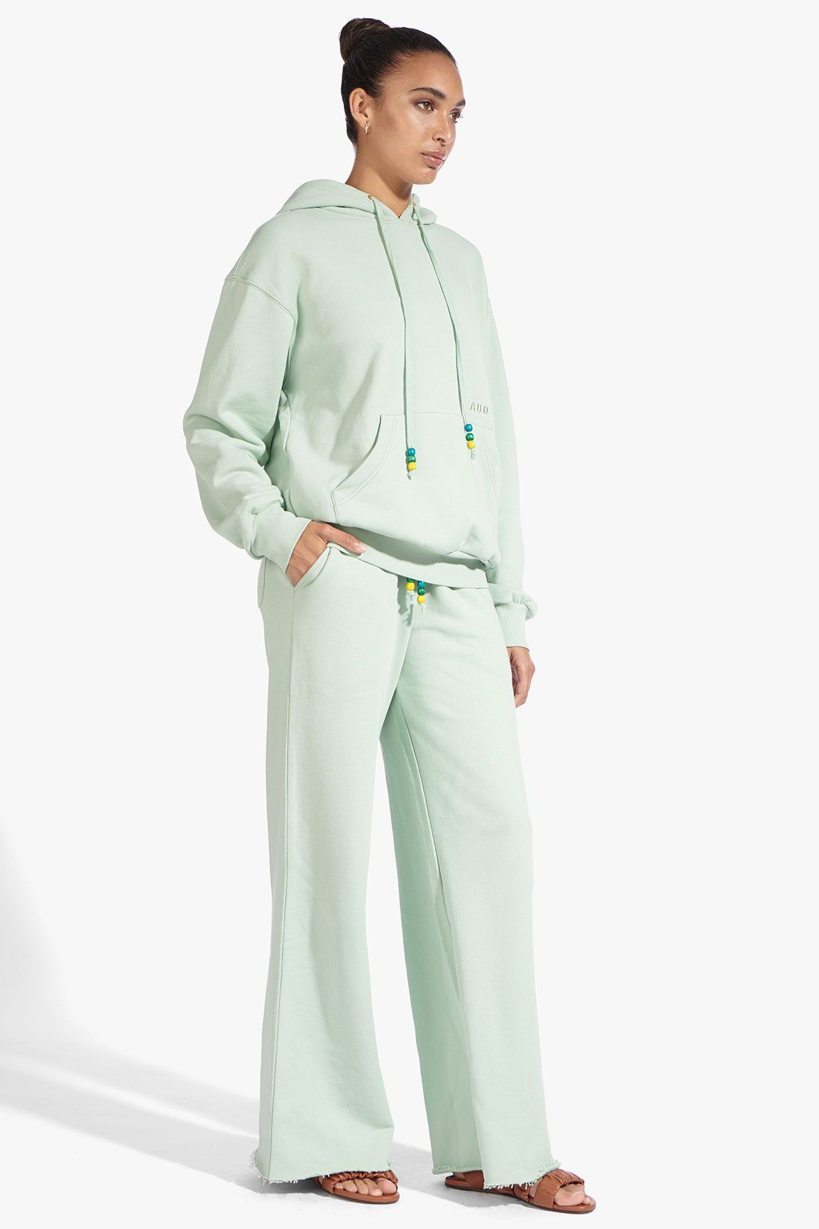 Image WIDE LEG SWEATPANTS | SAGE 4 of 6 and Clicking this image will trigger a zoom pop-up