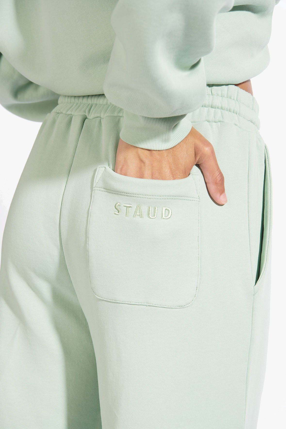 Image WIDE LEG SWEATPANTS | SAGE 5 of 6 and Clicking this image will trigger a zoom pop-up