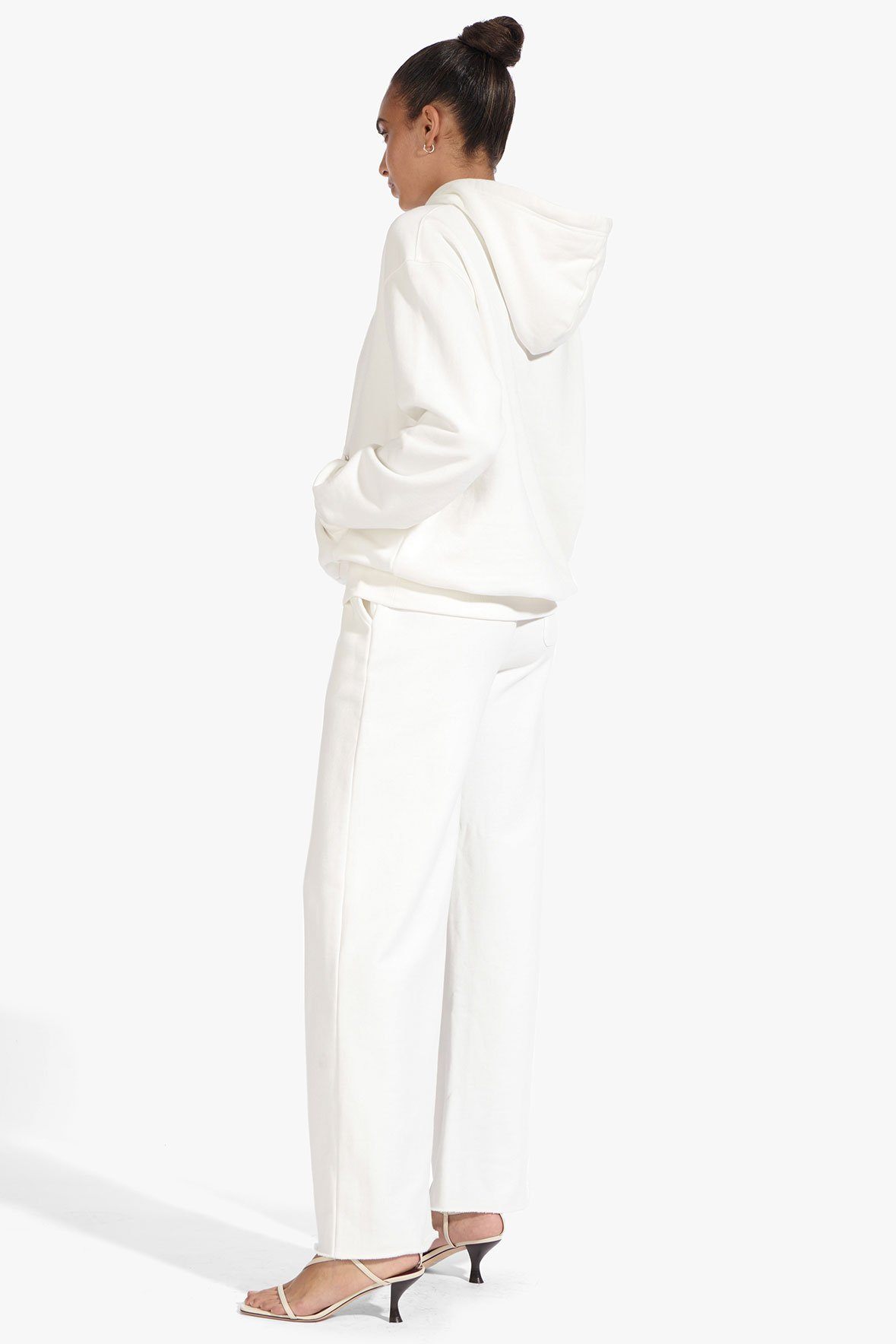 Image WIDE LEG SWEATPANTS | IVORY 5 of 6 and Clicking this image will trigger a zoom pop-up