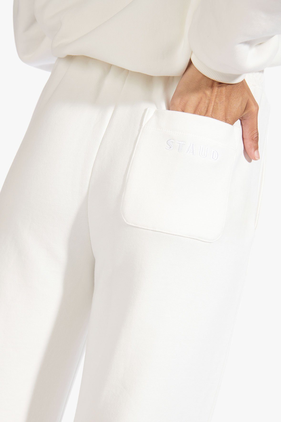 Image WIDE LEG SWEATPANTS | IVORY 4 of 6 and Clicking this image will trigger a zoom pop-up