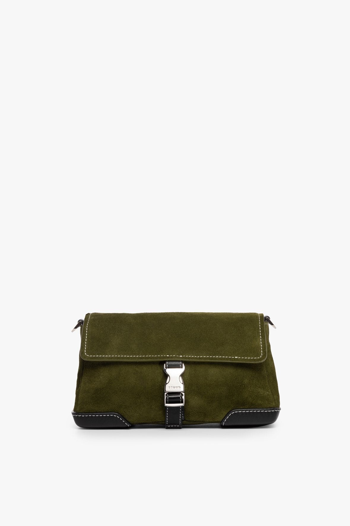 Image IZZY CONVERTIBLE SHOULDER BAG | OLIVE SUEDE 8 of 11 and Clicking this image will trigger a zoom pop-up