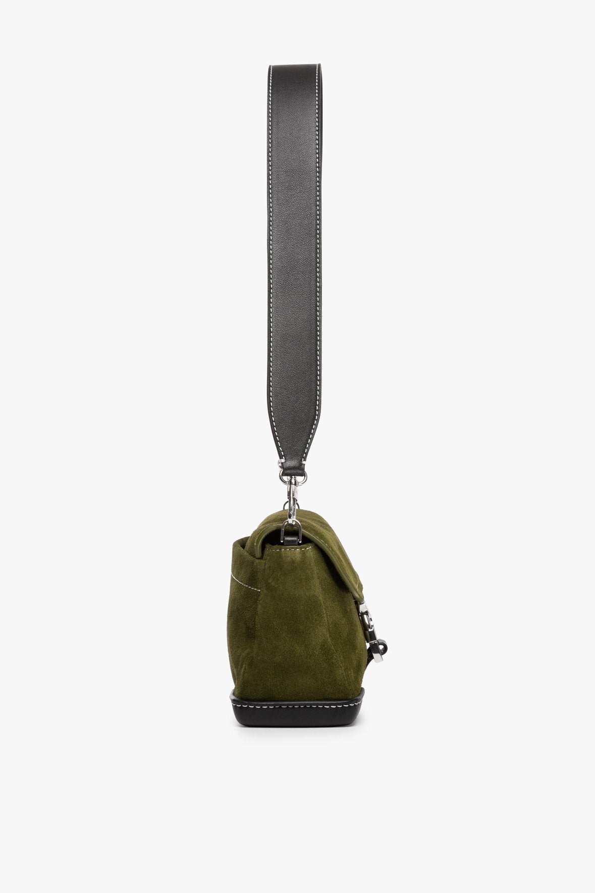 Image IZZY CONVERTIBLE SHOULDER BAG | OLIVE SUEDE 4 of 11 and Clicking this image will trigger a zoom pop-up