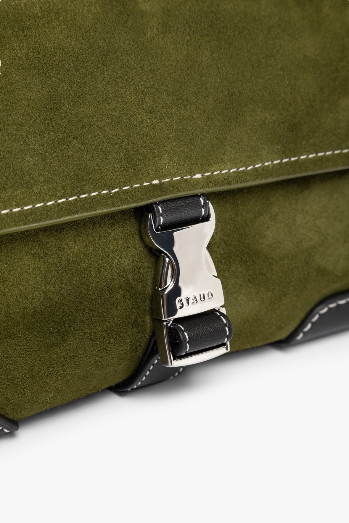 Image IZZY CONVERTIBLE SHOULDER BAG | OLIVE SUEDE 10 of 11 and Clicking this image will trigger a zoom pop-up