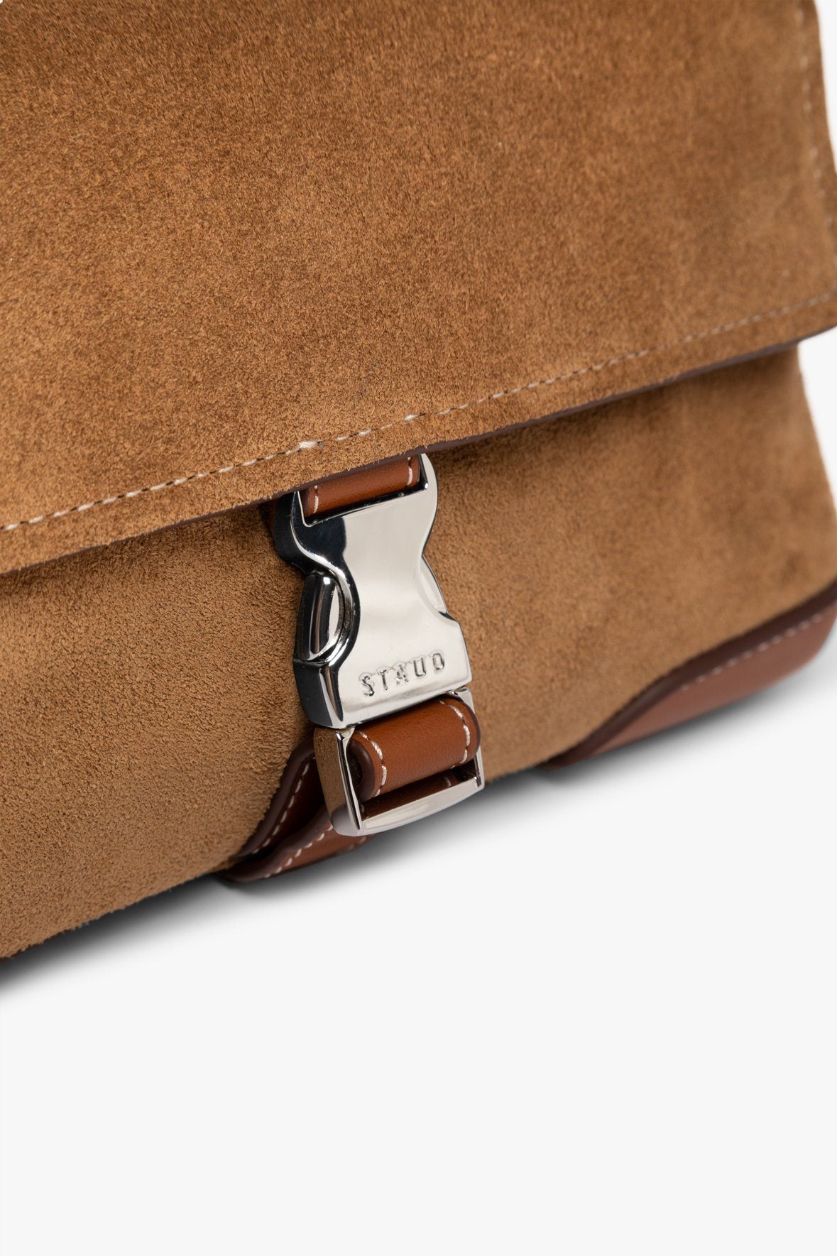 Image IZZY CONVERTIBLE SHOULDER BAG | TAN SUEDE 9 of 10 and Clicking this image will trigger a zoom pop-up