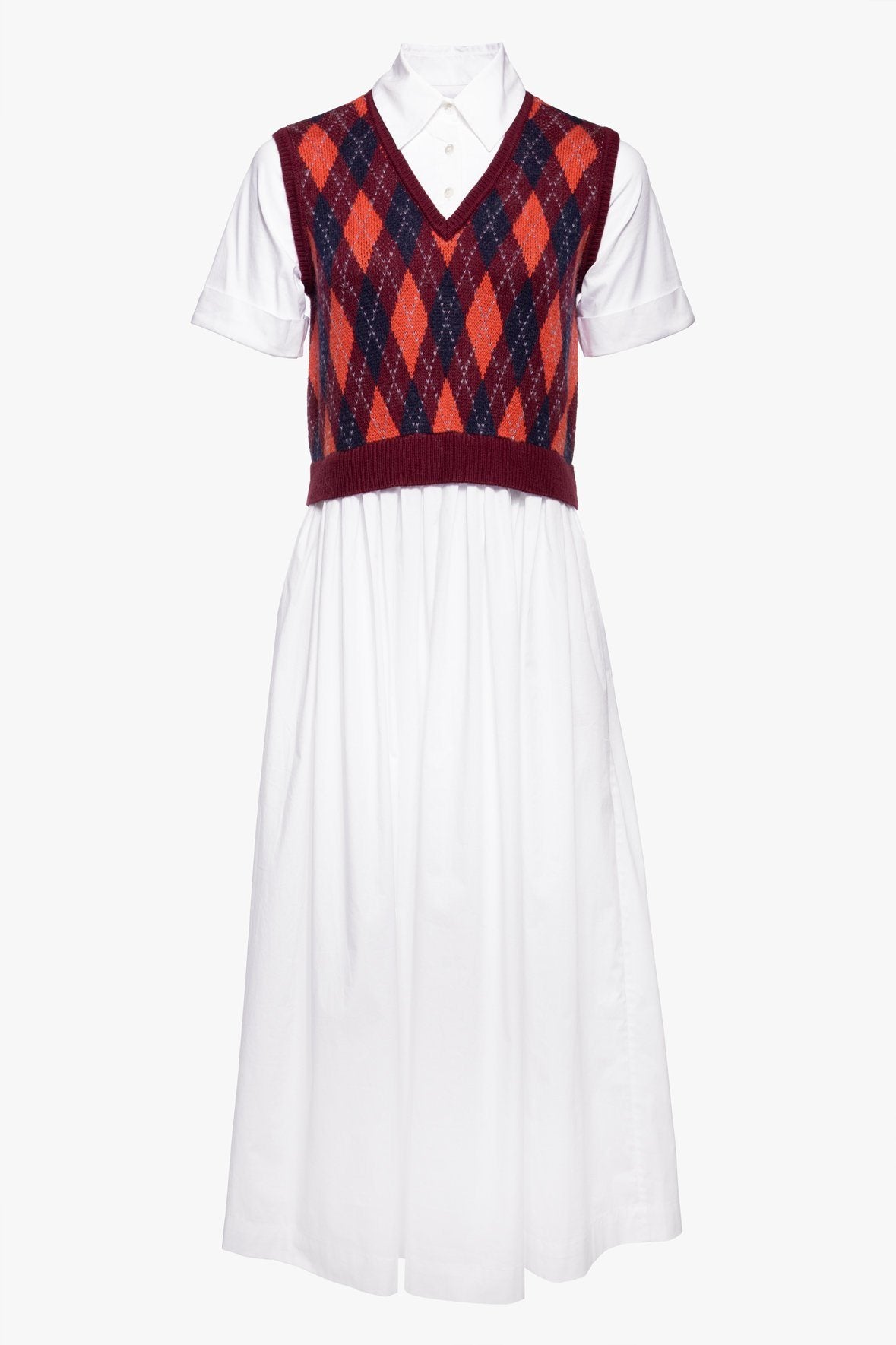 Image JACK DRESS | BORDEAUX ARGYLE WHITE 9 of 9 and Clicking this image will trigger a zoom pop-up