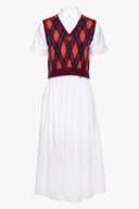 Image JACK DRESS | BORDEAUX ARGYLE WHITE 9 of 9