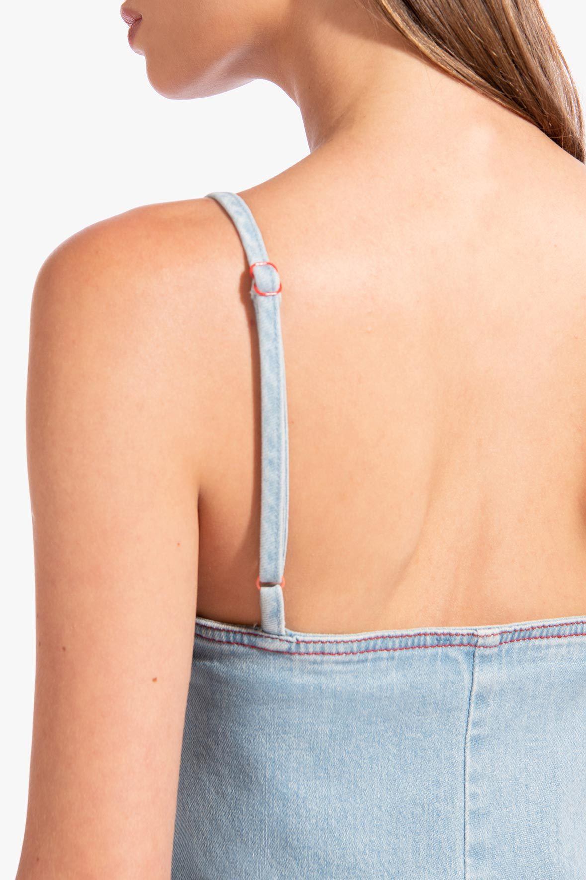 Image JOUR DRESS | LIGHT WASH DENIM 4 of 6 and Clicking this image will trigger a zoom pop-up