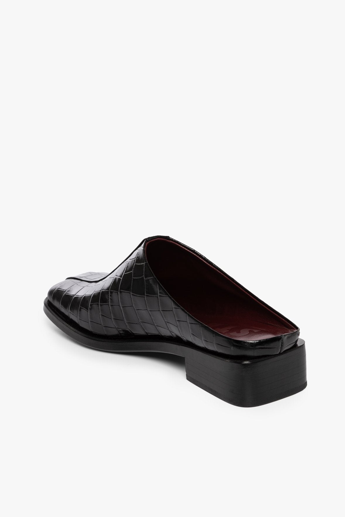 Image KNIGHTSBRIDGE MULE | BLACK CROC EMBOSSED 3 of 6 and Clicking this image will trigger a zoom pop-up