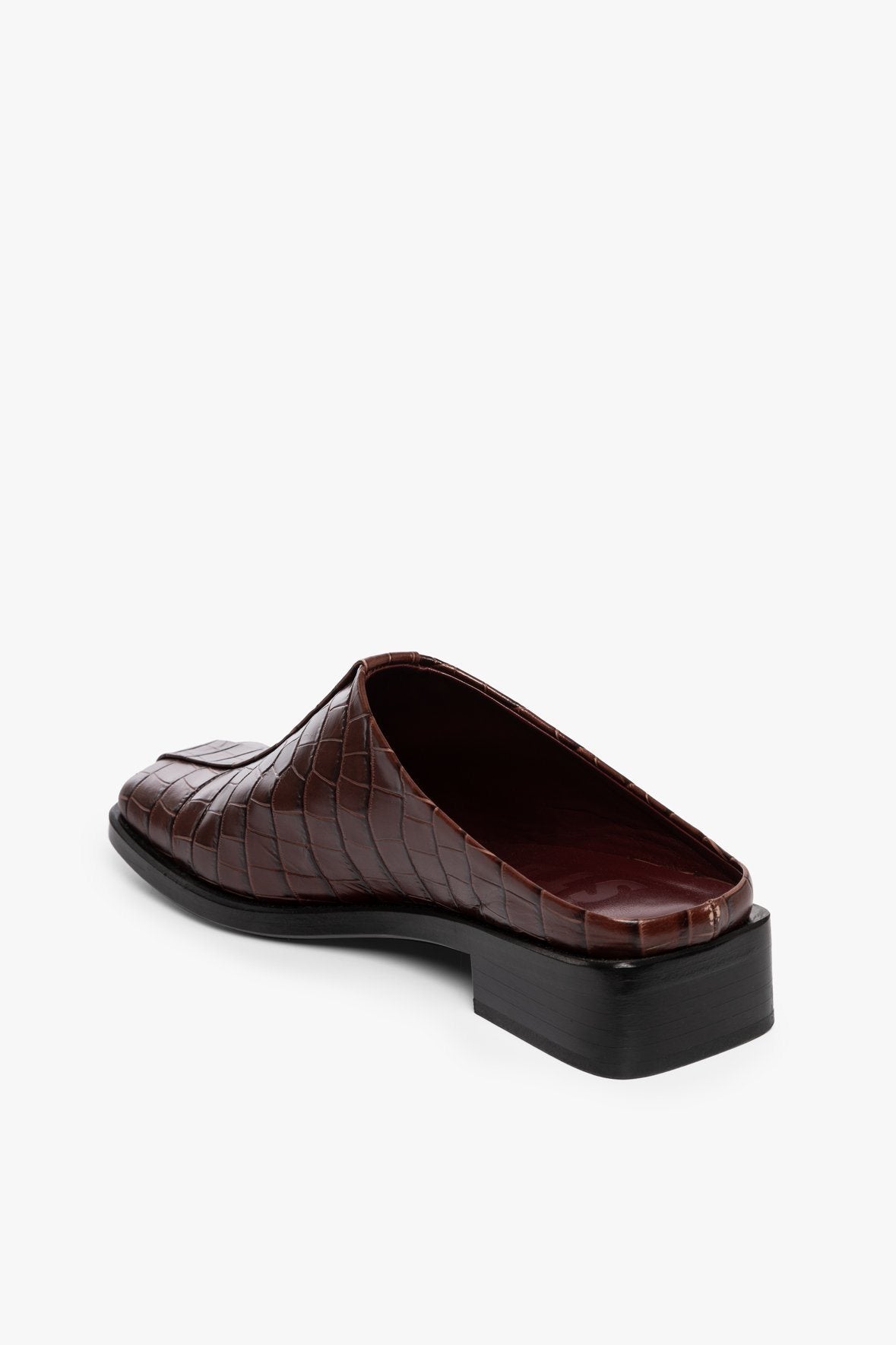 Image KNIGHTSBRIDGE MULE | MAHOGANY CROC EMBOSSED 3 of 6 and Clicking this image will trigger a zoom pop-up