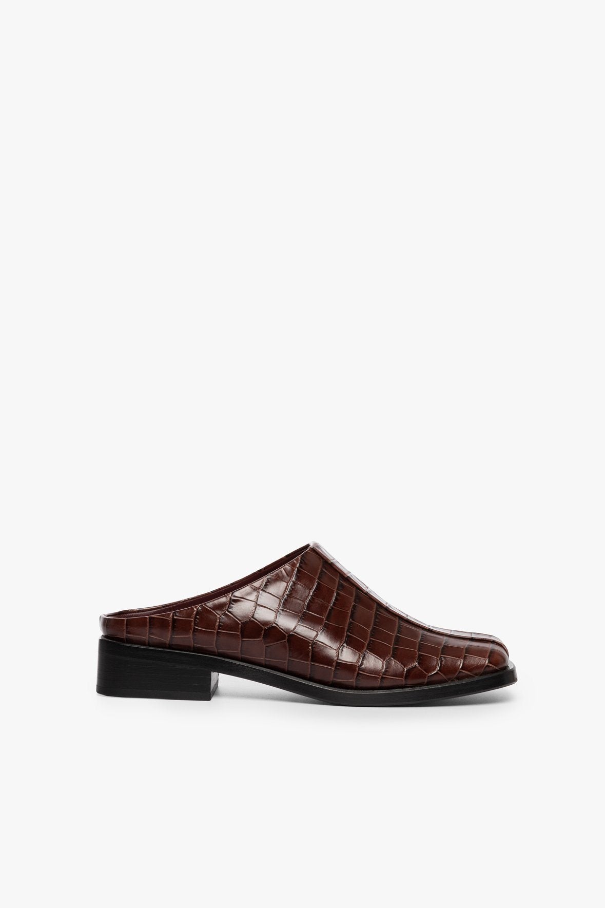 Image KNIGHTSBRIDGE MULE | MAHOGANY CROC EMBOSSED 4 of 6 and Clicking this image will trigger a zoom pop-up