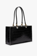 Image LARGE GEMMA TOTE BAG | BLACK CROC EMBOSSED 4 of 8