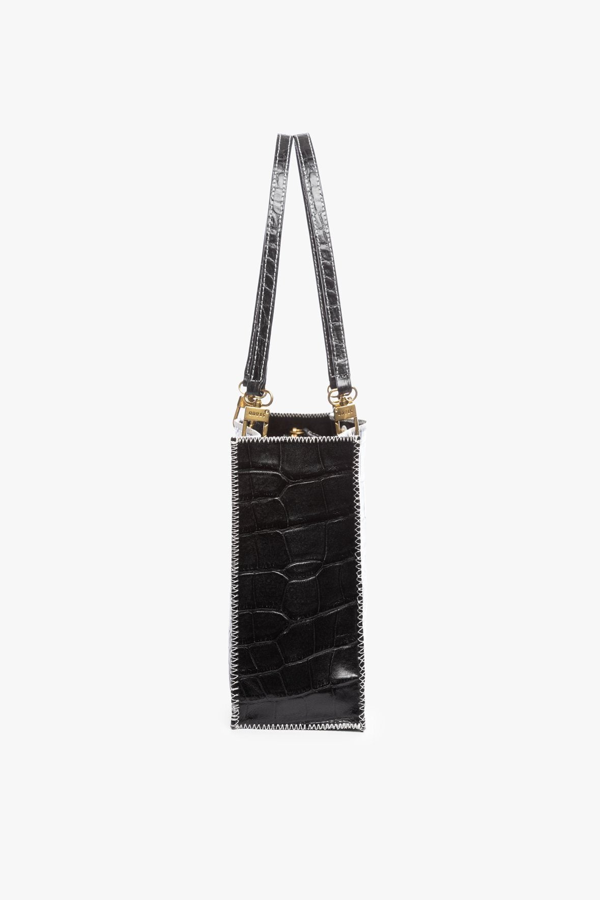 Image LARGE GEMMA TOTE BAG | BLACK CROC EMBOSSED 5 of 8 and Clicking this image will trigger a zoom pop-up