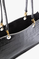 Image LARGE GEMMA TOTE BAG | BLACK CROC EMBOSSED 7 of 8