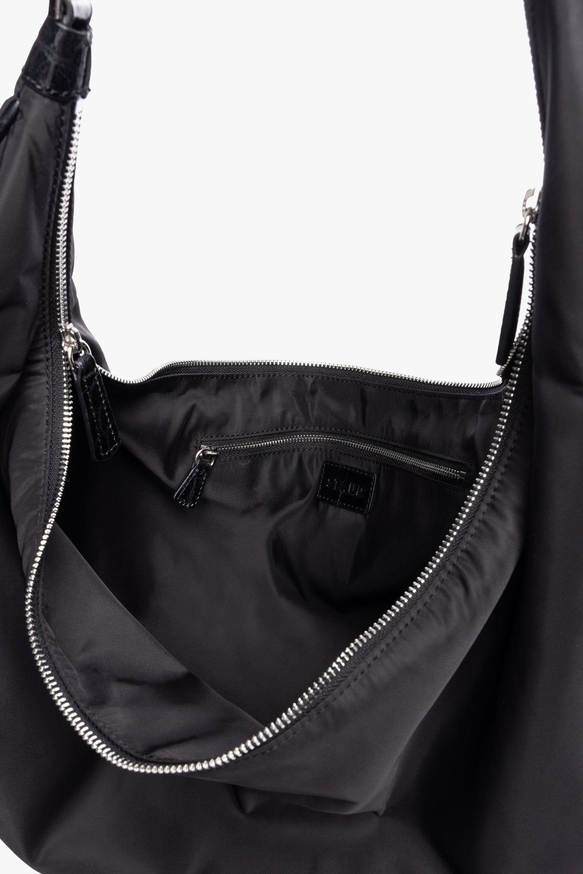 Image LARGE NYLON SASHA BAG | BLACK 8 of 8 and Clicking this image will trigger a zoom pop-up