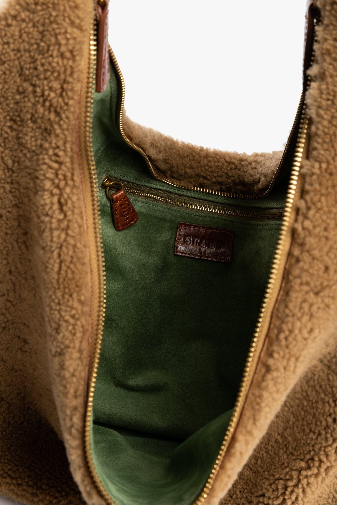 Image LARGE SASHA SHEARLING BAG | NATURAL TAN 6 of 7 and Clicking this image will trigger a zoom pop-up