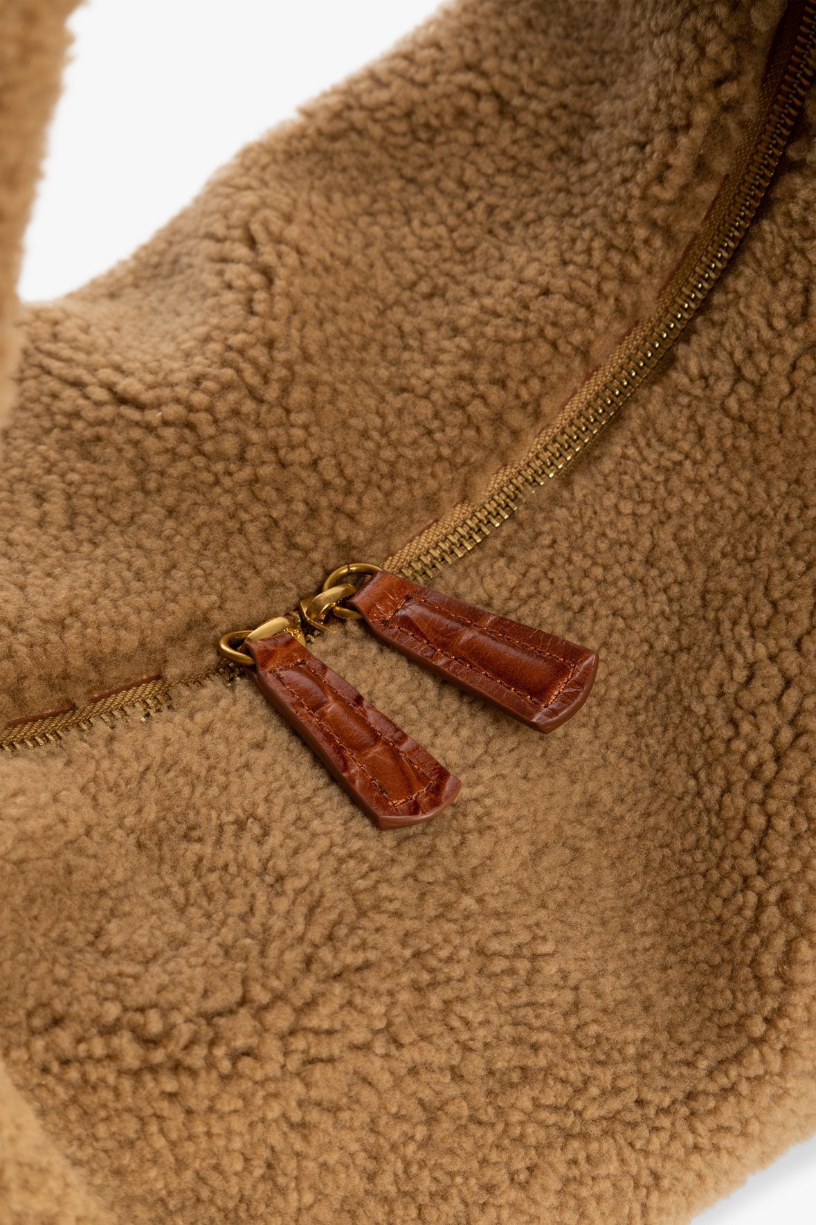 Image LARGE SASHA SHEARLING BAG | NATURAL TAN 7 of 7 and Clicking this image will trigger a zoom pop-up