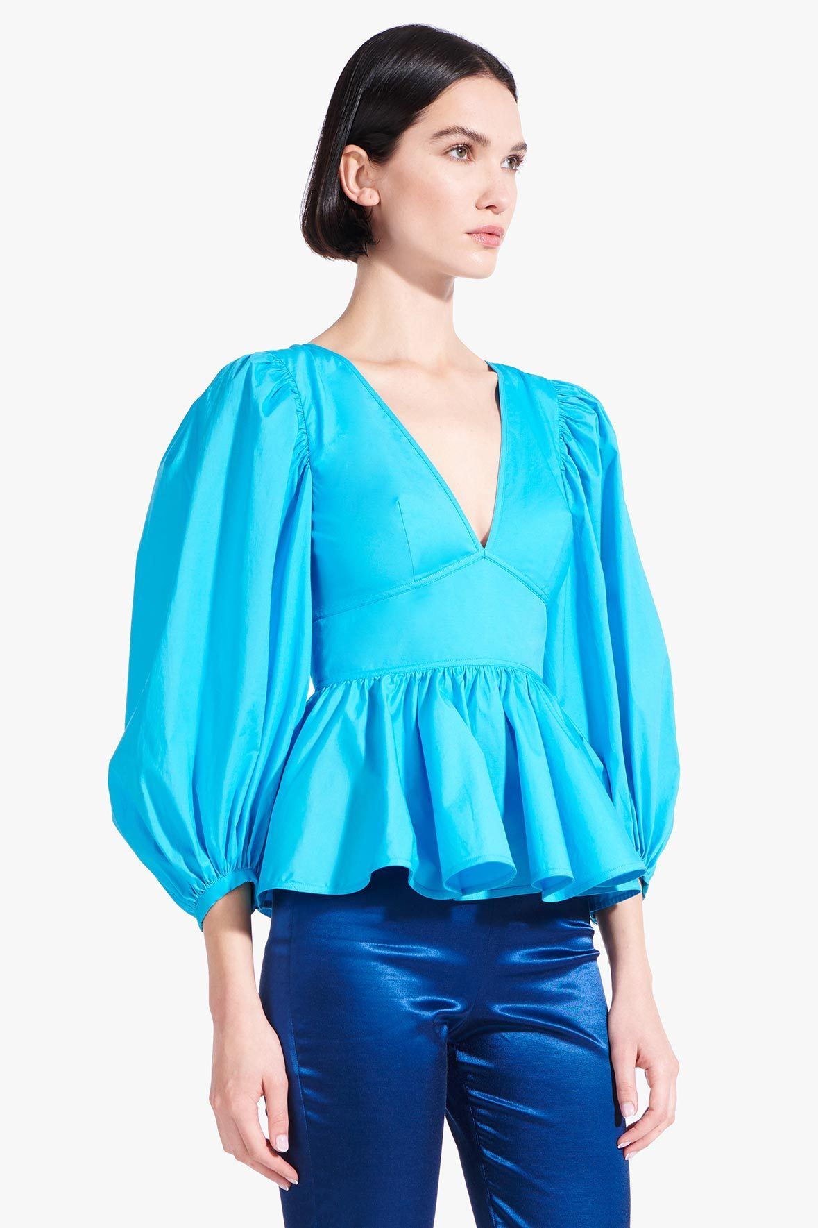 Image LUNA TOP | BRIGHT BLUE 1 of 7 and Clicking this image will trigger a zoom pop-up