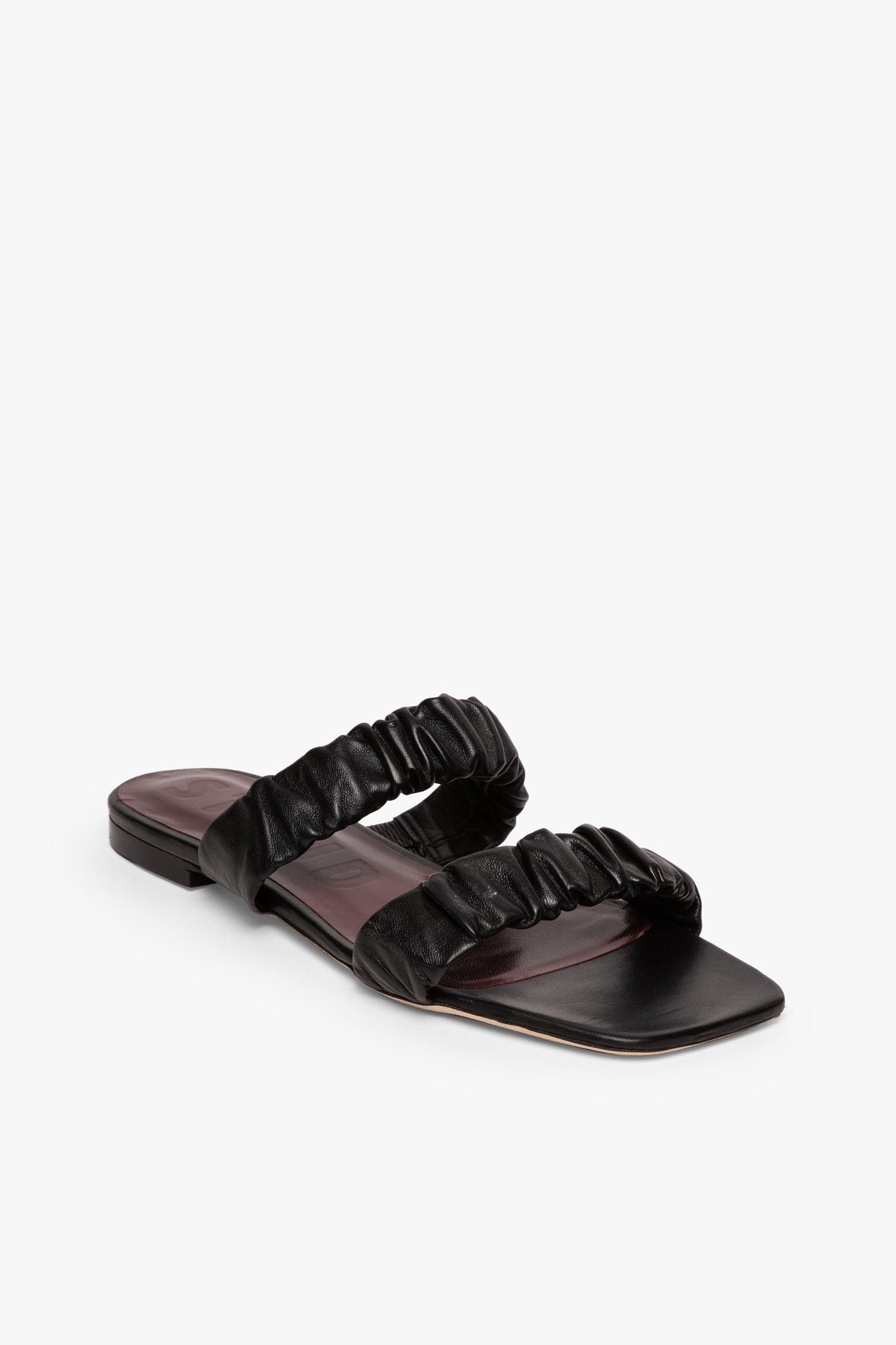 Image MAYA RUCHED SANDAL | BLACK 1 of 6 and Clicking this image will trigger a zoom pop-up