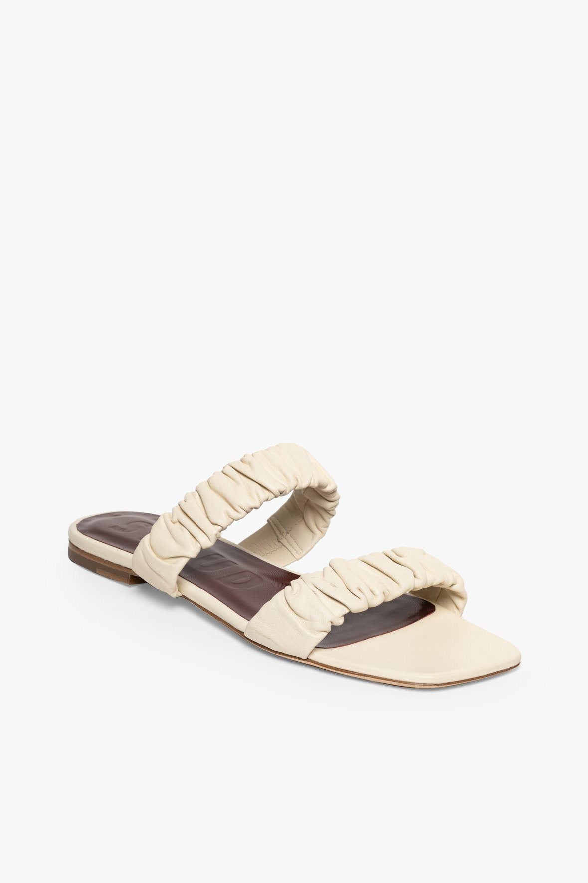 Image MAYA RUCHED SANDAL | CREAM 1 of 6 and Clicking this image will trigger a zoom pop-up