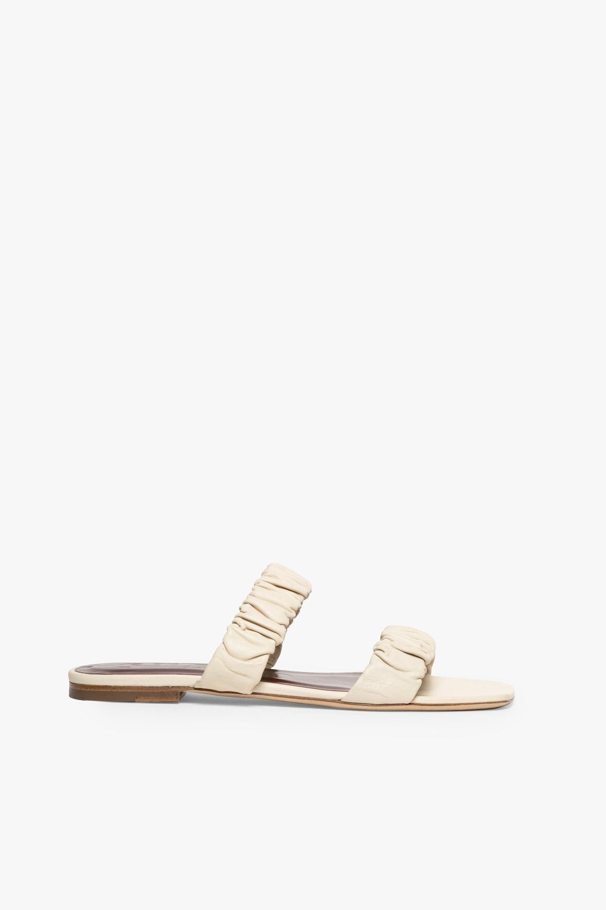 Image MAYA RUCHED SANDAL | CREAM 3 of 6 and Clicking this image will trigger a zoom pop-up