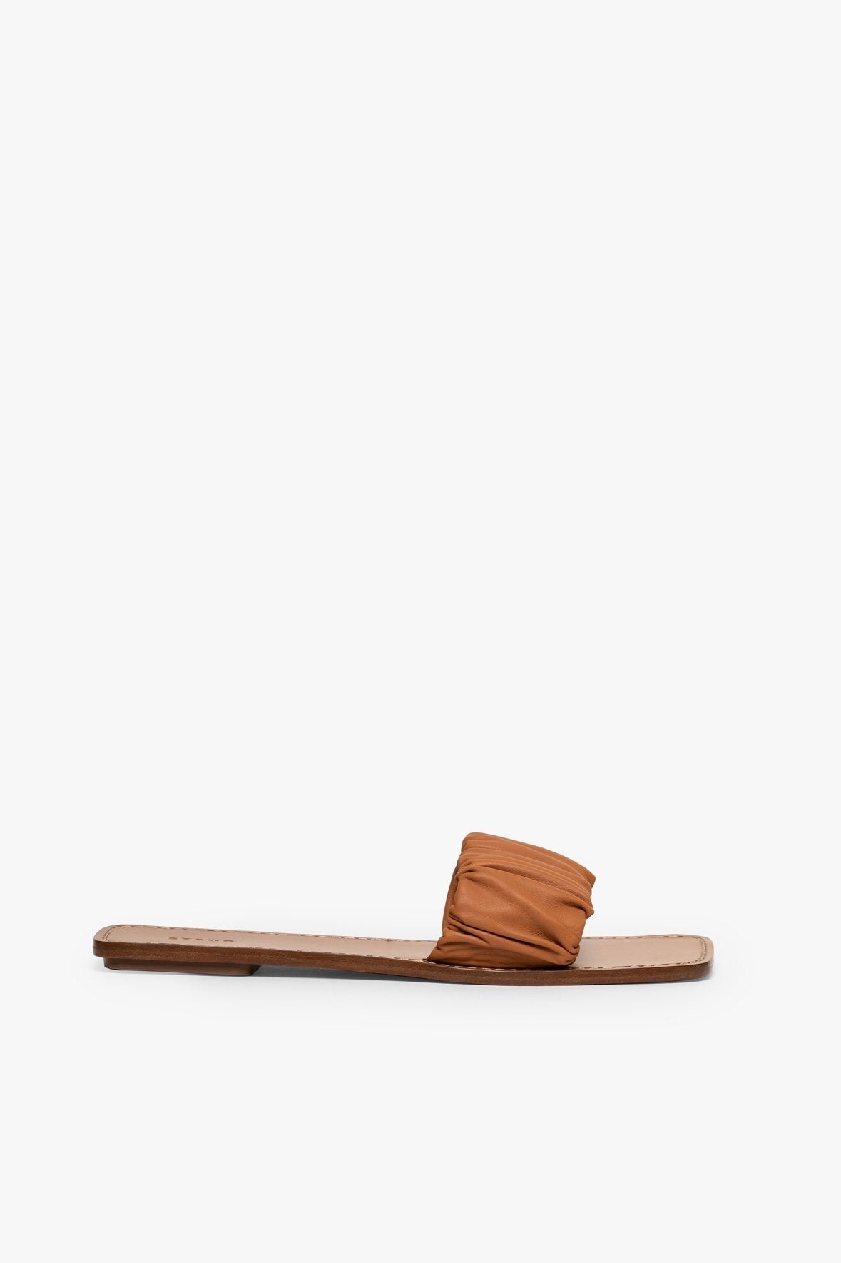 Image NINA RUCHED SANDAL | TAN 2 of 4 and Clicking this image will trigger a zoom pop-up