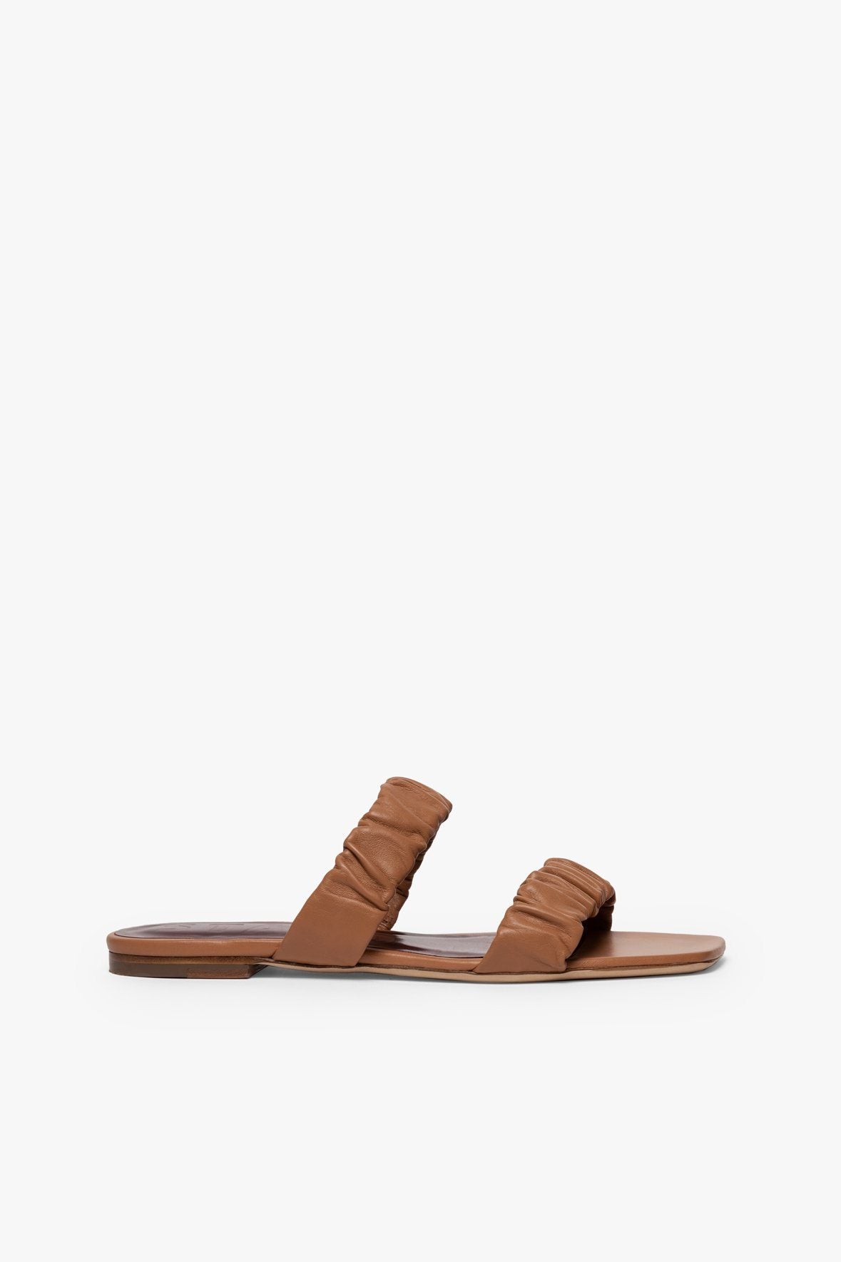 Image MAYA RUCHED SANDAL | TAN 3 of 8 and Clicking this image will trigger a zoom pop-up