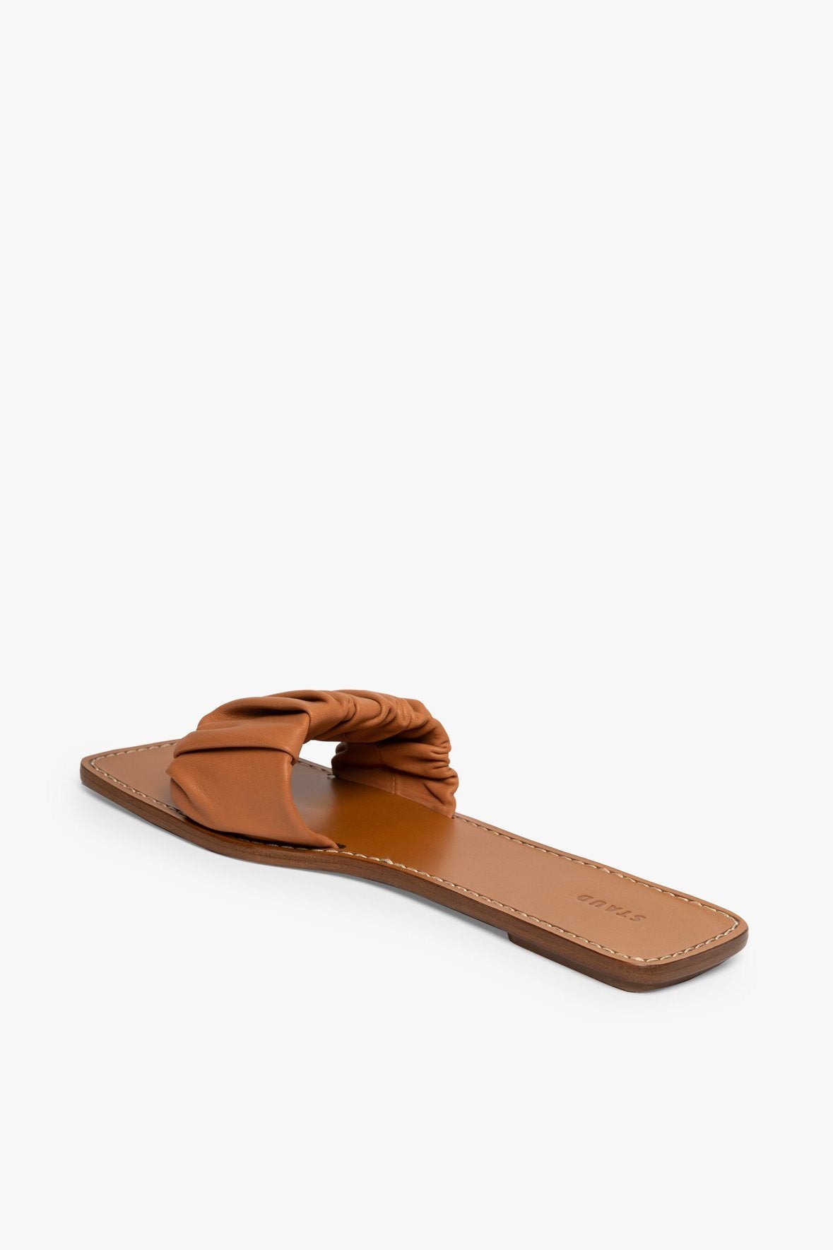 Image NINA RUCHED SANDAL | TAN 4 of 4 and Clicking this image will trigger a zoom pop-up