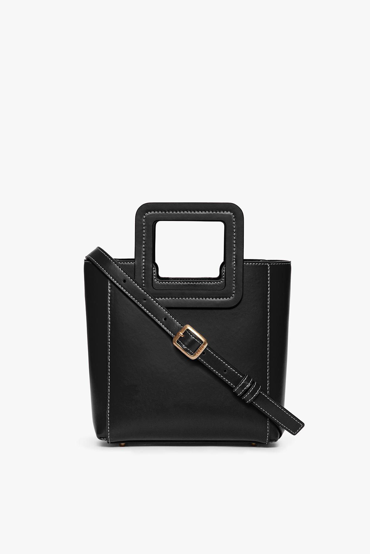 Image MINI SHIRLEY LEATHER BAG | BLACK 1 of 8 and Clicking this image will trigger a zoom pop-up