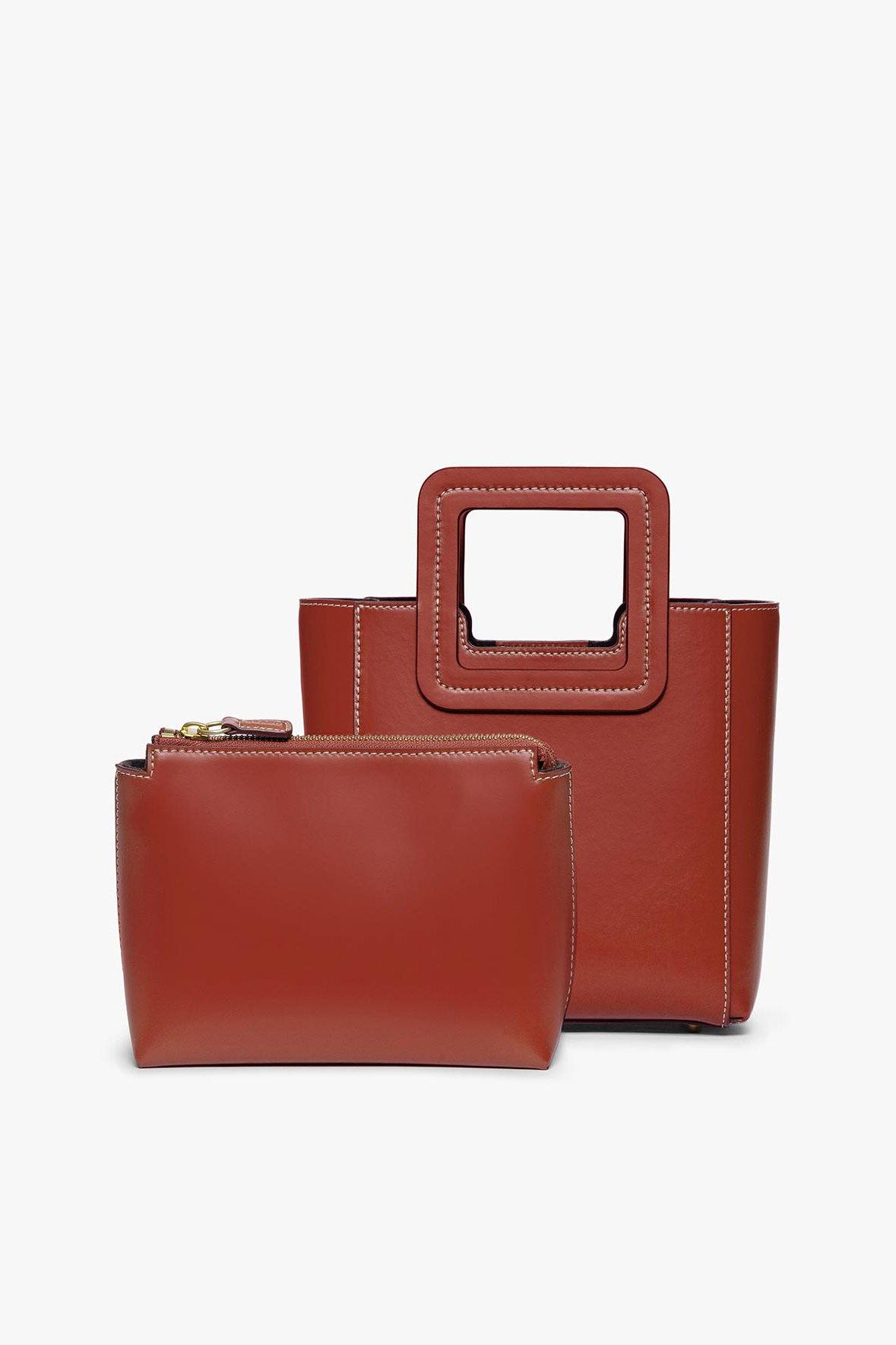 Image MINI SHIRLEY LEATHER BAG | COGNAC 4 of 9 and Clicking this image will trigger a zoom pop-up