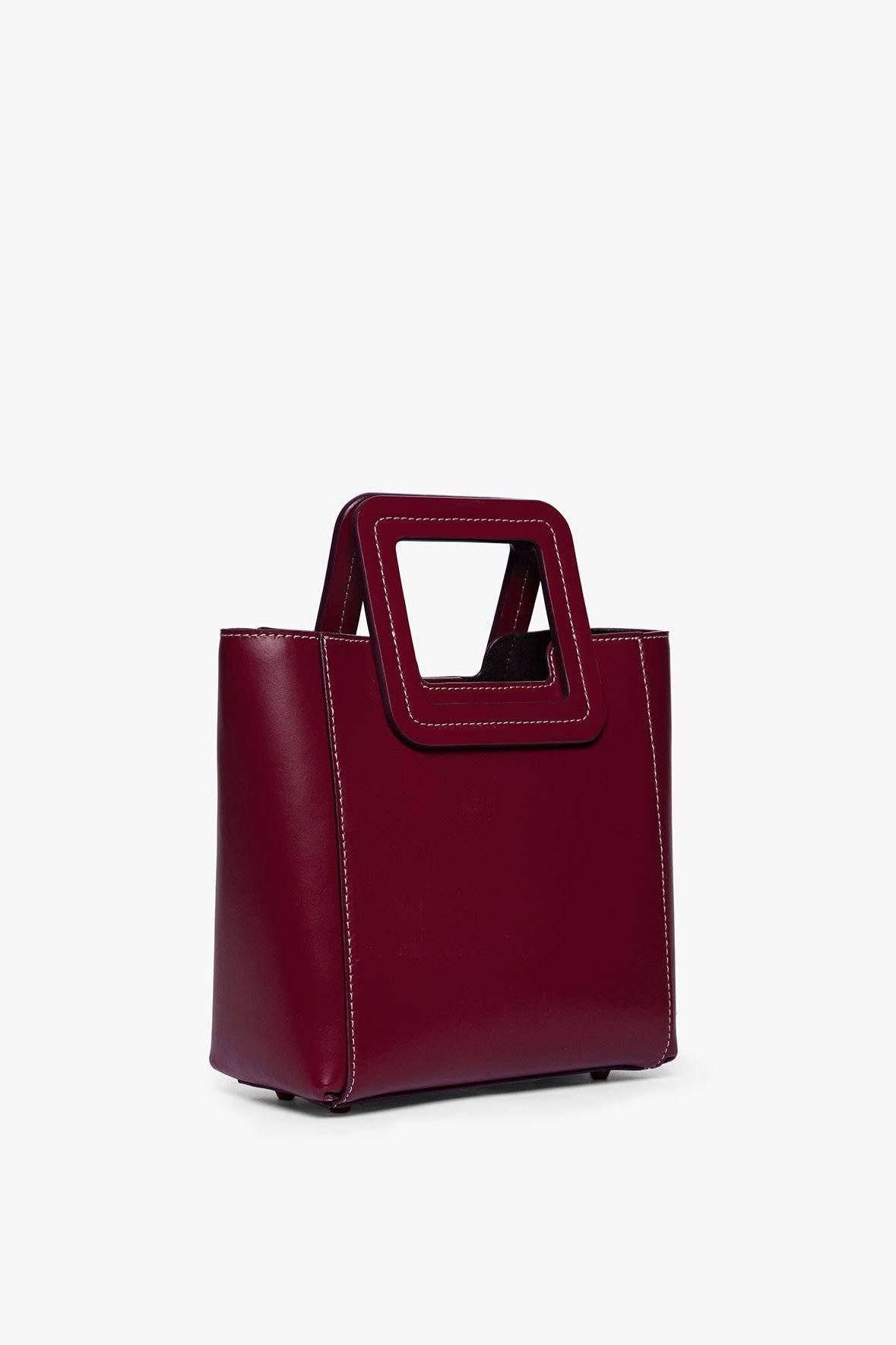 Image MINI SHIRLEY LEATHER BAG | RASPBERRY 6 of 8 and Clicking this image will trigger a zoom pop-up