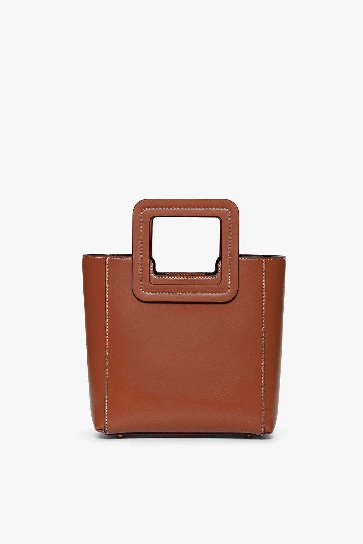 Image MINI SHIRLEY LEATHER BAG | SADDLE 4 of 8 and Clicking this image will trigger a zoom pop-up