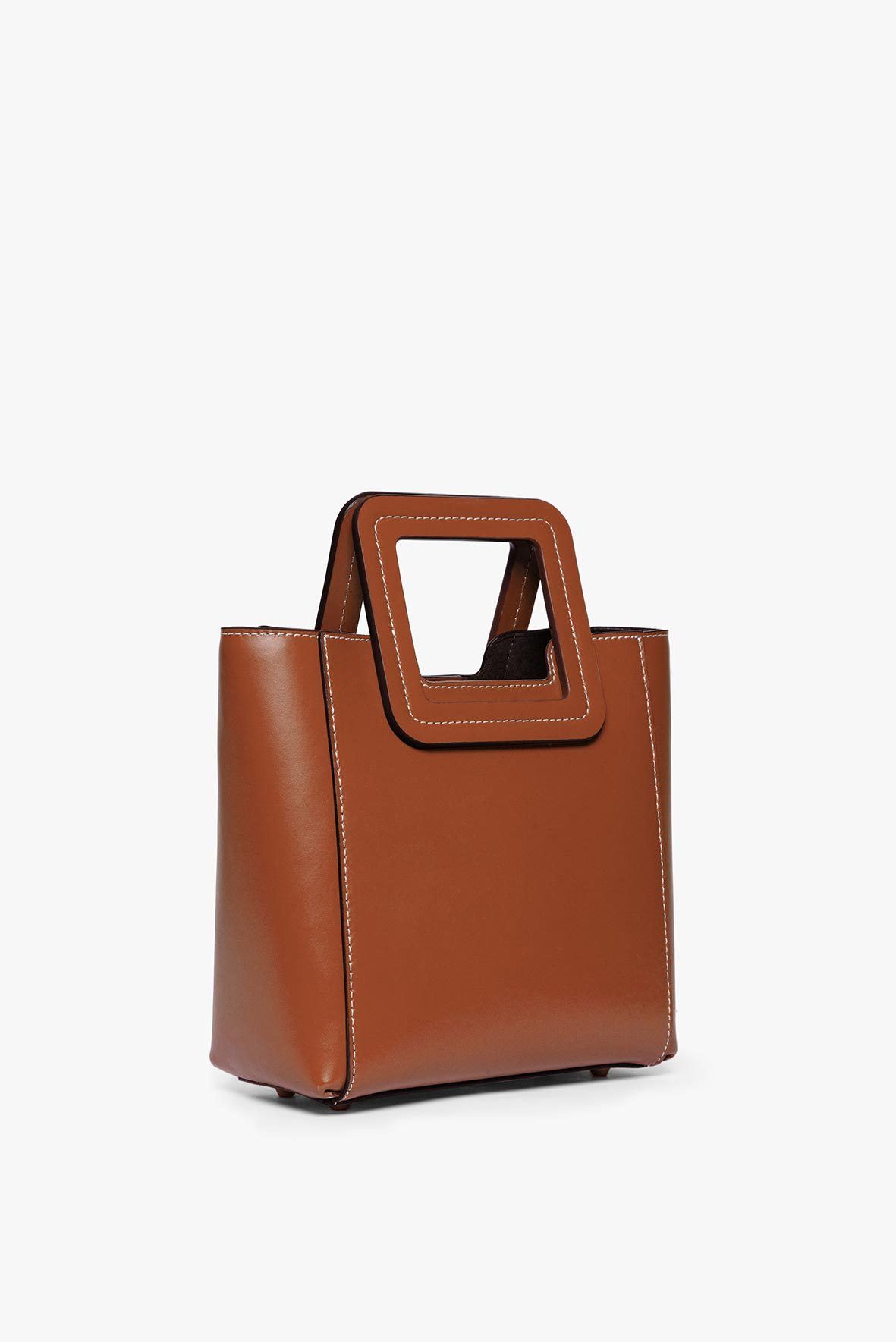 Image MINI SHIRLEY LEATHER BAG | SADDLE 5 of 8 and Clicking this image will trigger a zoom pop-up