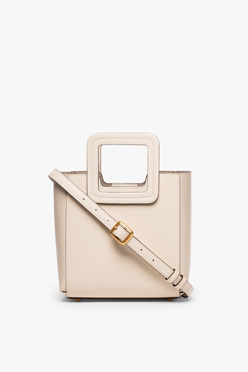 Image MINI SHIRLEY LEATHER BAG | CREAM 1 of 9 and Clicking this image will trigger a zoom pop-up