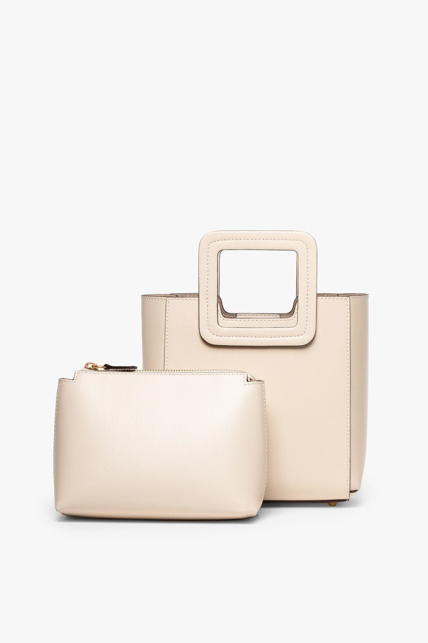 Image MINI SHIRLEY LEATHER BAG | CREAM 3 of 9 and Clicking this image will trigger a zoom pop-up