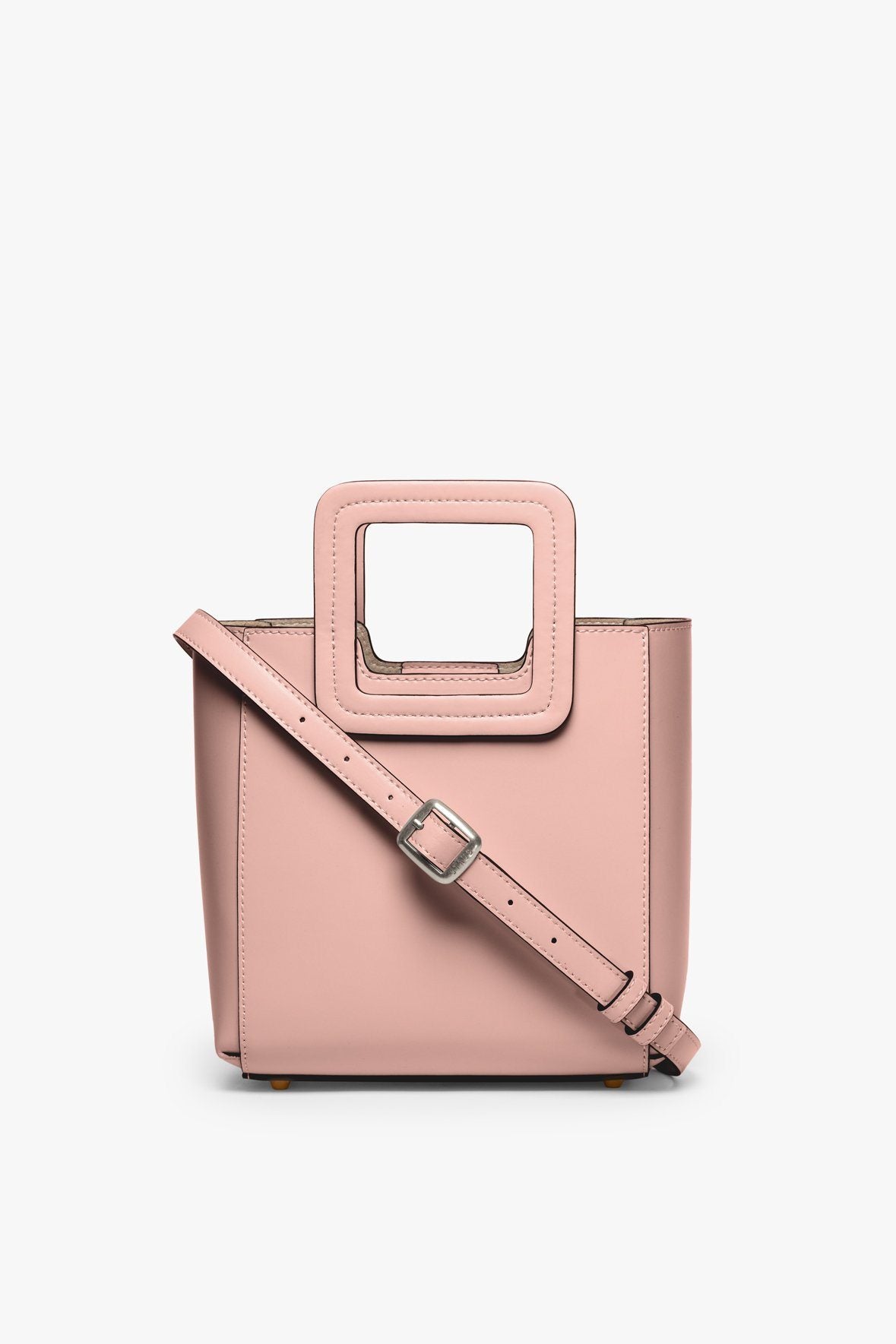 Image MINI SHIRLEY LEATHER BAG | DARK BLUSH 1 of 7 and Clicking this image will trigger a zoom pop-up