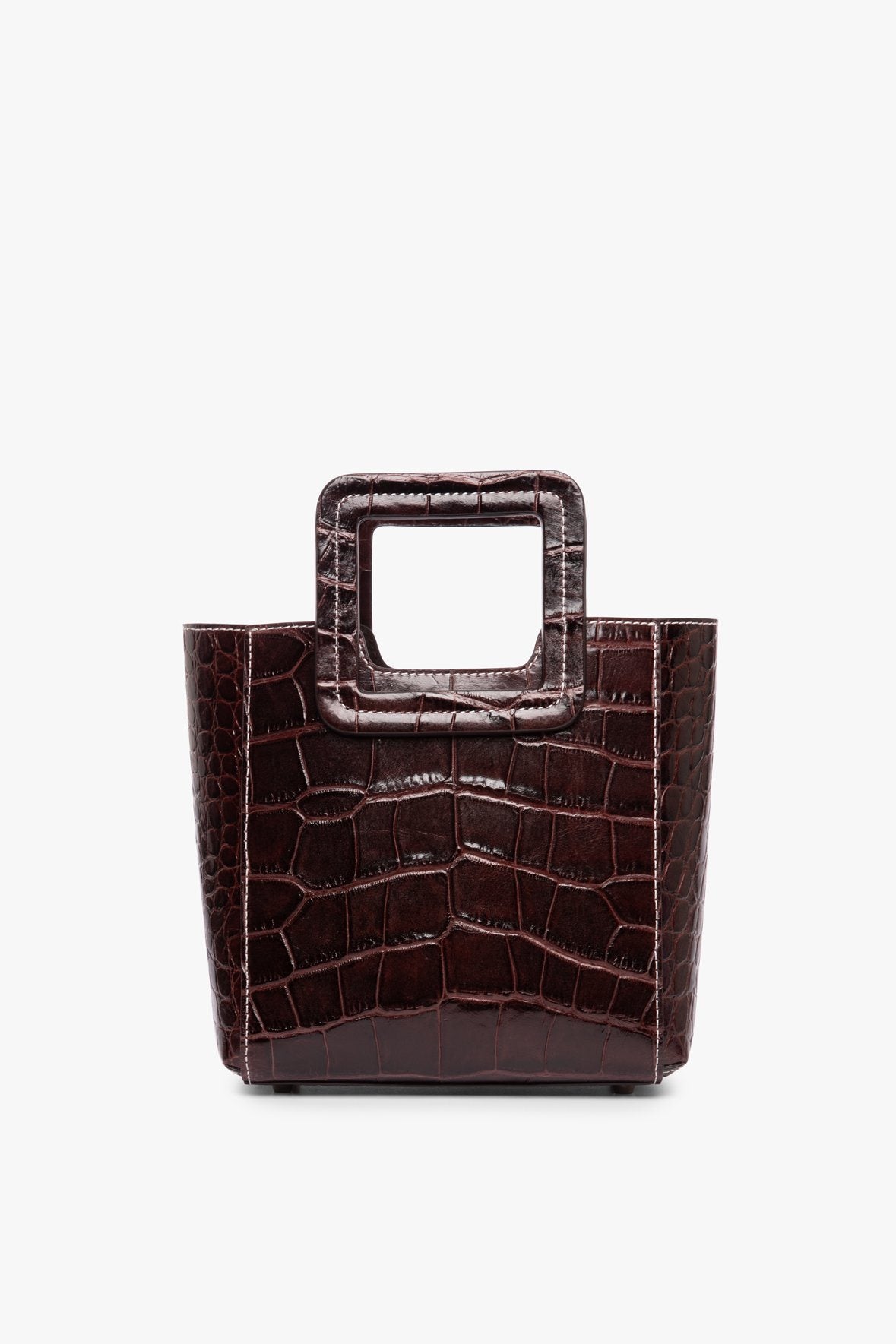 Image MINI SHIRLEY LEATHER BAG | MAHOGANY CROC EMBOSSED 7 of 9 and Clicking this image will trigger a zoom pop-up