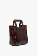 Image MINI SHIRLEY LEATHER BAG | MAHOGANY CROC EMBOSSED 3 of 9