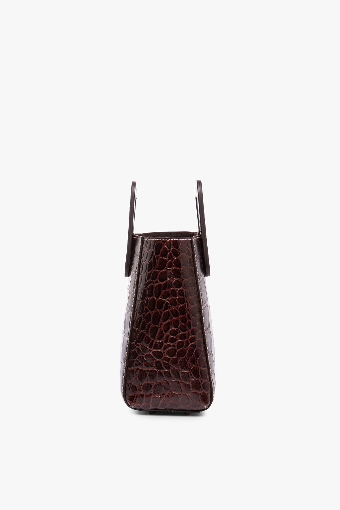 Image MINI SHIRLEY LEATHER BAG | MAHOGANY CROC EMBOSSED 4 of 9 and Clicking this image will trigger a zoom pop-up