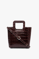 Image MINI SHIRLEY LEATHER BAG | MAHOGANY CROC EMBOSSED 1 of 9