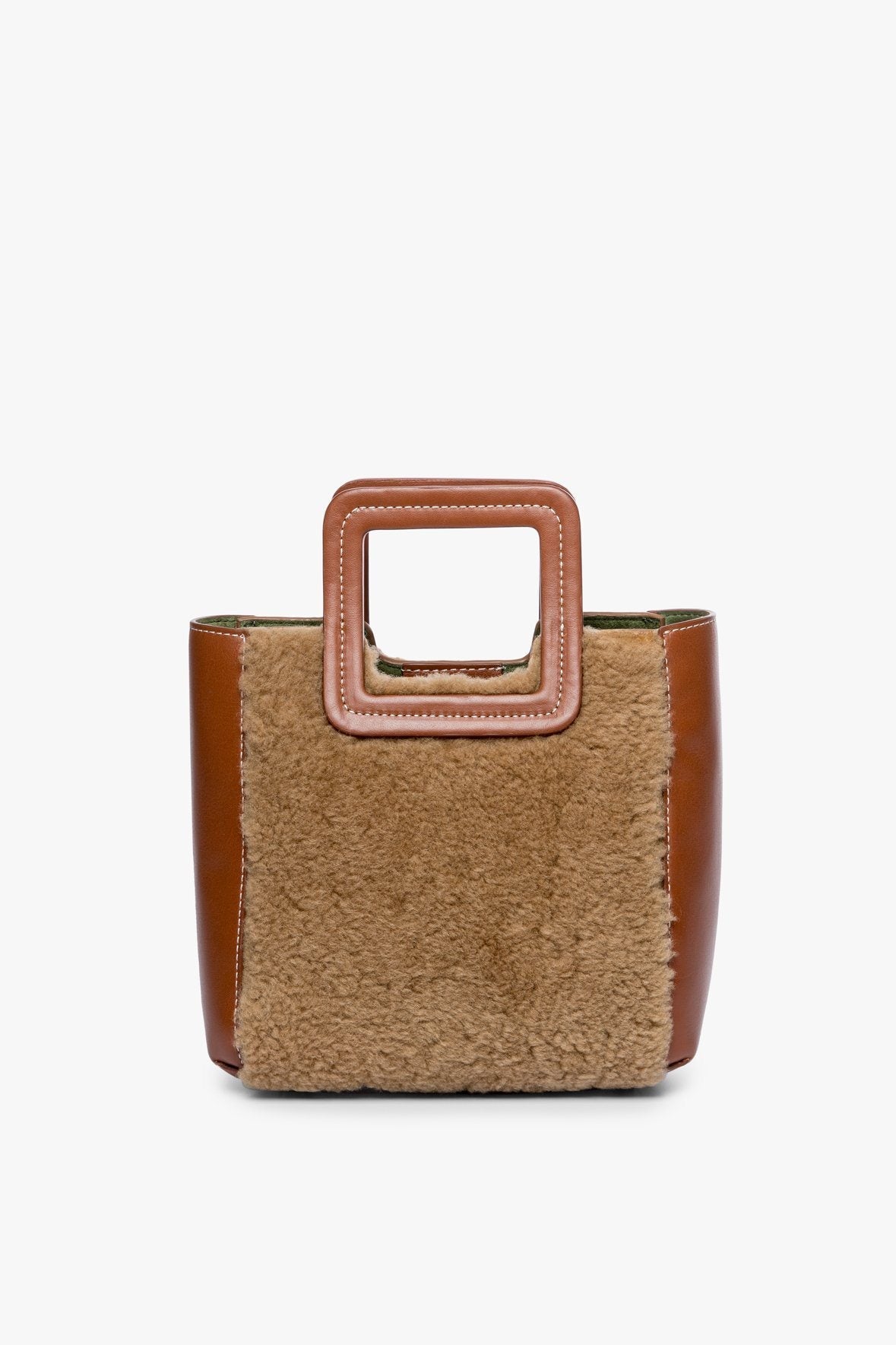 Image MINI SHIRLEY SHEARLING BAG | NATURAL TAN 6 of 9 and Clicking this image will trigger a zoom pop-up