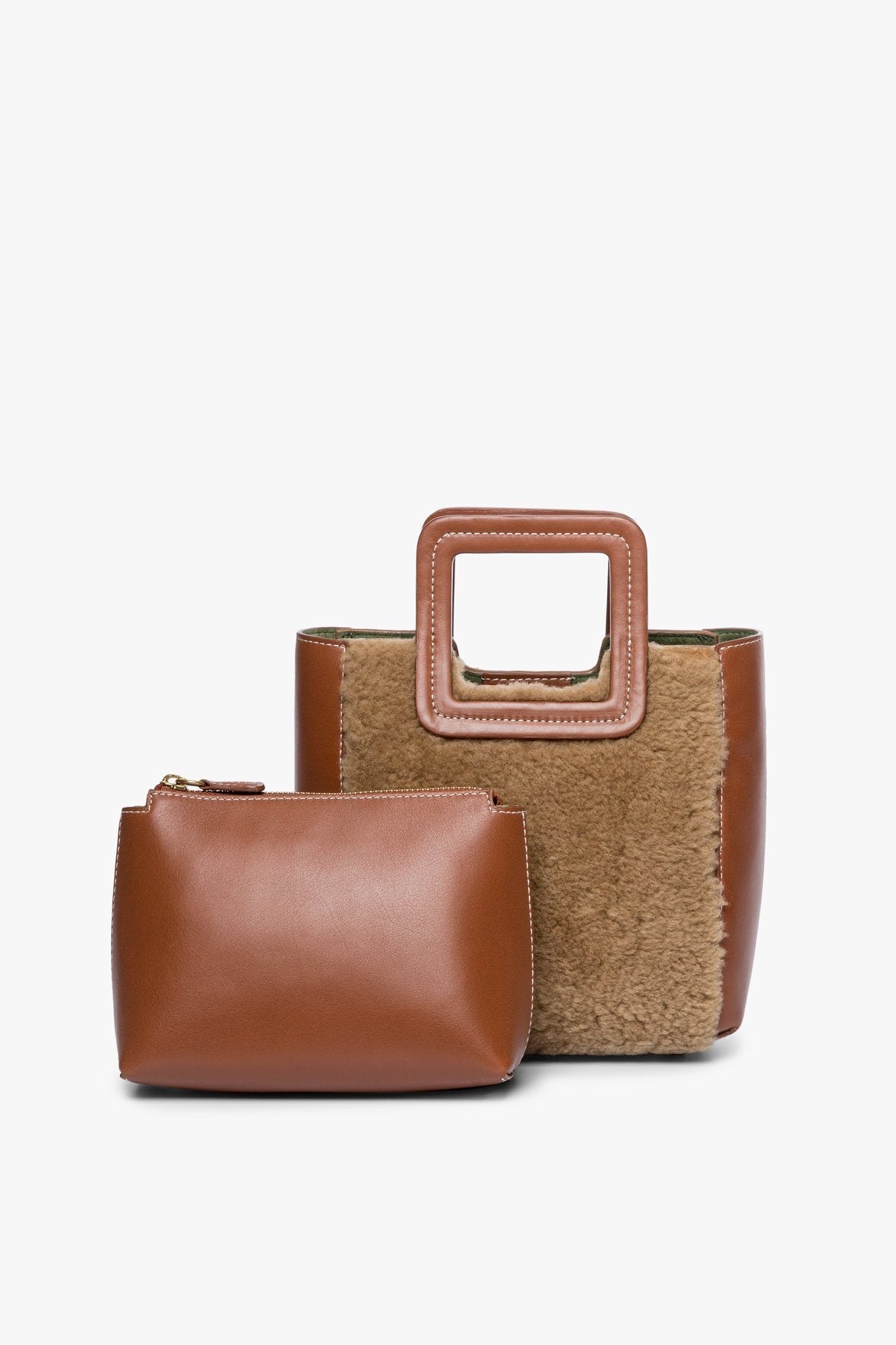 Image MINI SHIRLEY SHEARLING BAG | NATURAL TAN 5 of 9 and Clicking this image will trigger a zoom pop-up