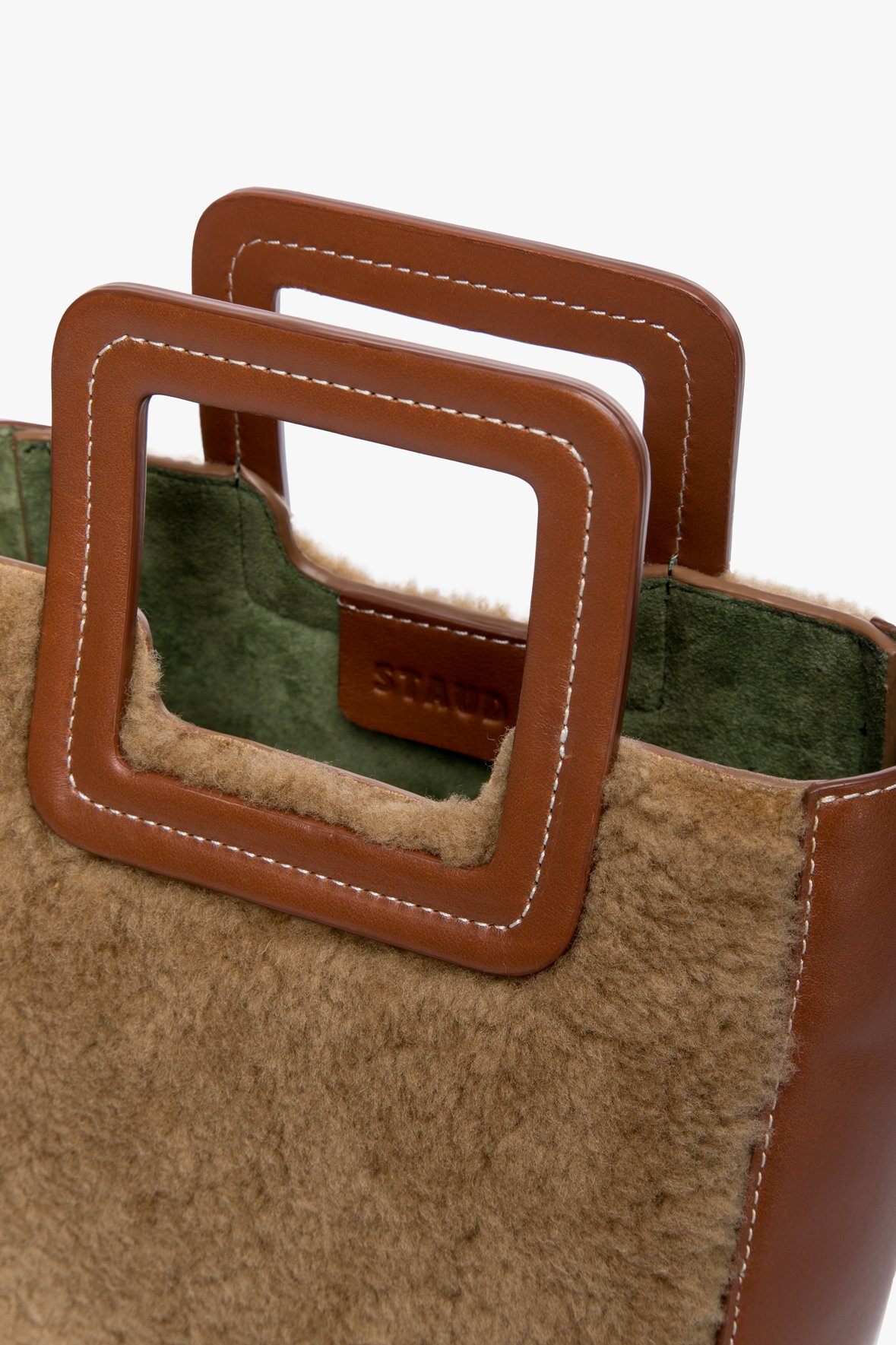 Image MINI SHIRLEY SHEARLING BAG | NATURAL TAN 8 of 9 and Clicking this image will trigger a zoom pop-up