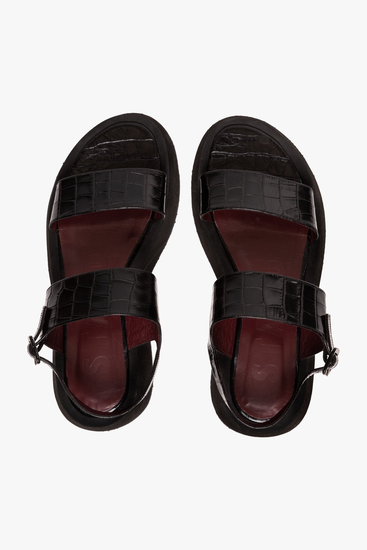 Image NICKY SANDAL | BLACK CROC EMBOSSED 5 of 7 and Clicking this image will trigger a zoom pop-up