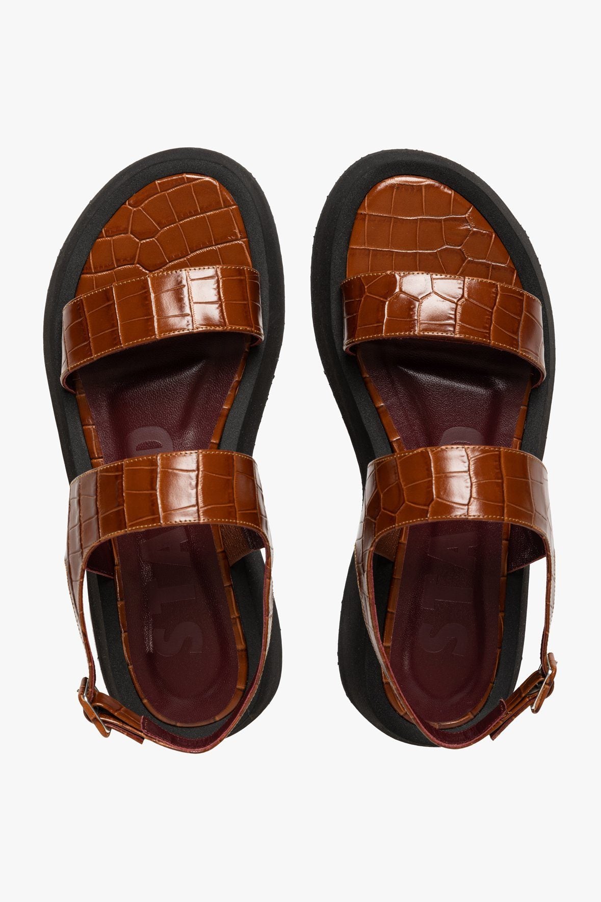 Image NICKY SANDAL | SADDLE CROC EMBOSSED 4 of 5 and Clicking this image will trigger a zoom pop-up